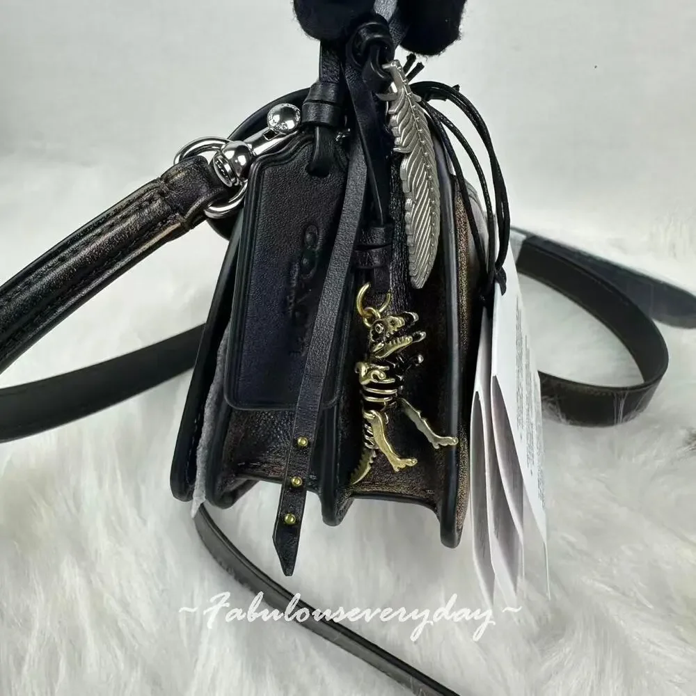 Coach Tabby Shoulder Bag 20 Xbody In Loved Leather/Silver/Black Brown CBH36 NWT